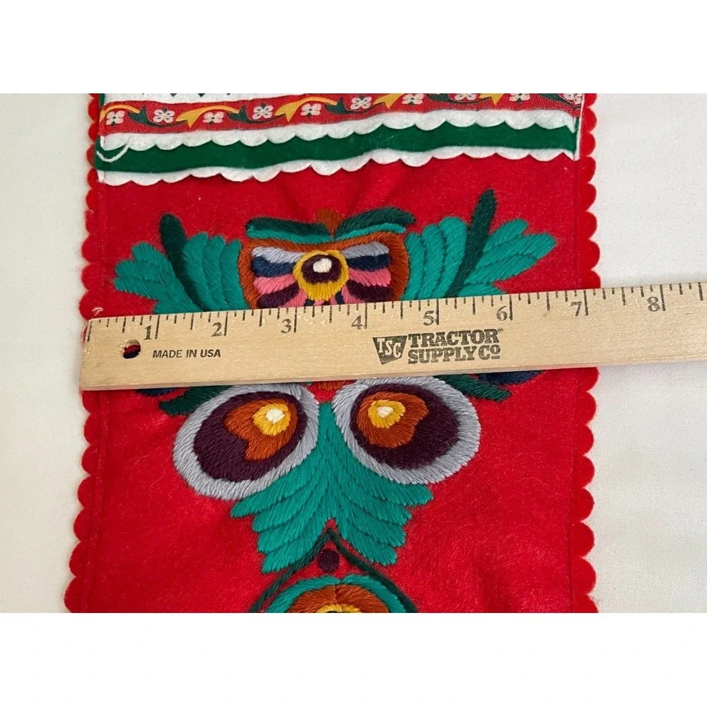 Vintage Handcrafted Embroidered Southwestern Style‎ Christmas Holiday Stocking